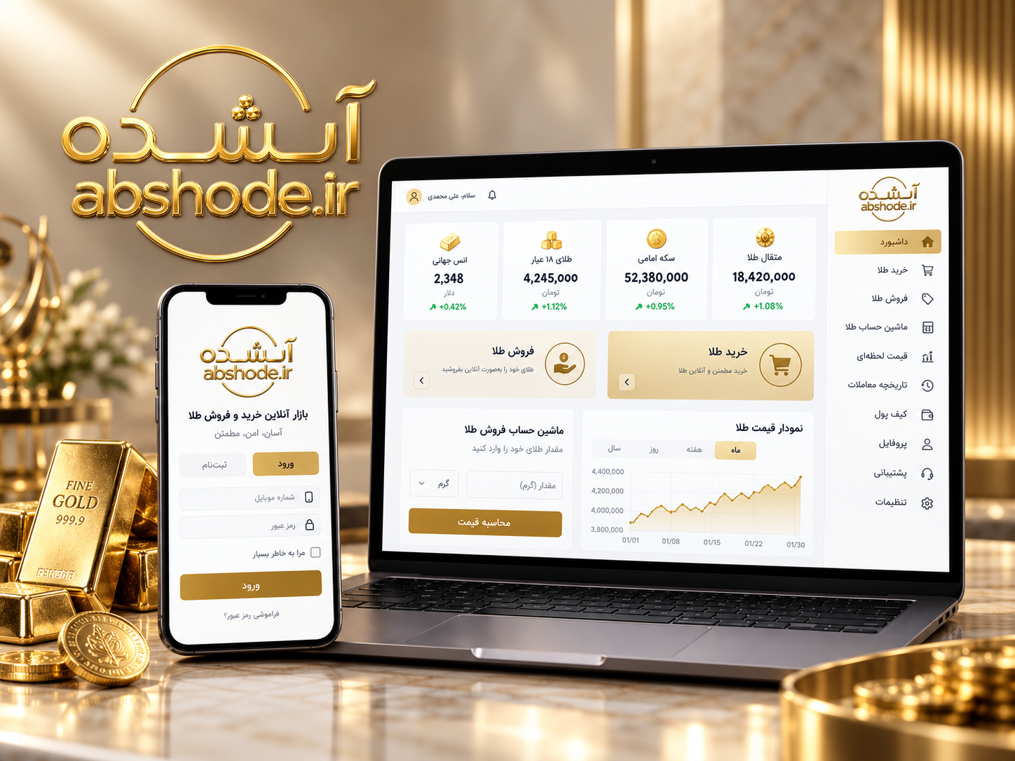 اجرا و طراحی وبسایت پلتفرم آبشده