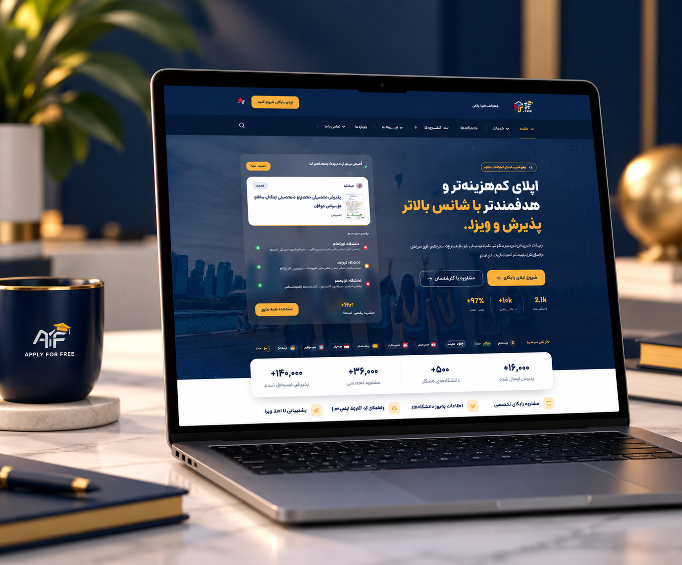 توسعه فنی وبسایت مهاجرت اپلای فور فری